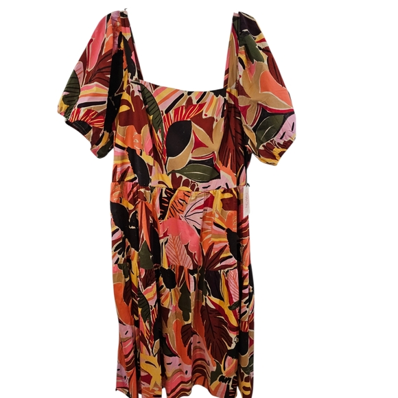 Crystal Sky Size 3X Tropical Print Long Maxi Dress Multi-Color - Picture 2 of 7